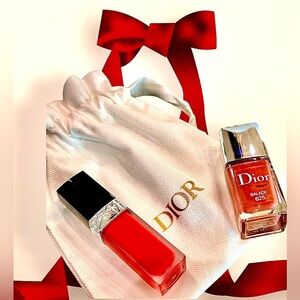 Dior 3Pc New Set: Lipstick Forever Star 741 & Nail Polish 625 & Dust Bag